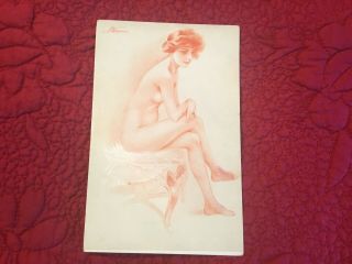 Antique Suzanne Meunier Full Nude Risque Postcard Young Lady From Paris No.  43