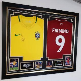 Rare Roberto Firmino Signed Shirt Autographed Jersey Display Aftal Cert