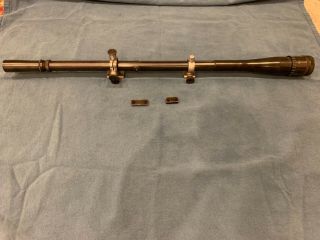 Vintage J.  W.  Fecker Target Rifle Scope External Rings Bases Rare Reticle Match