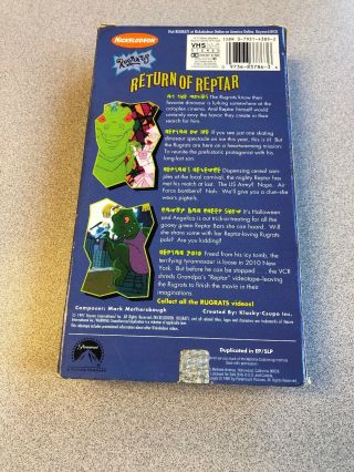 1997 Rugrats Return of Reptar VHS Nickelodeon RARE Orange Tape Cartoon 2