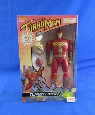 Vtg 96 Tiger Electronics Talking Turbo Man 13.  5 In Deluxe Edition Figure
