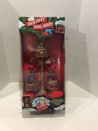 Rare Mr Christmas Lights Song Birds In Cages - Birds Move - 6 Movements Music Box
