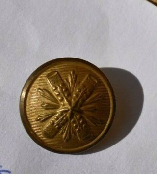 Rare Wwii Us Army Brass Button With Crossed Cannons 3/4 " Diameter Please Help Id