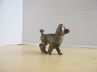 Vintage Small Miniature Brass Metal Poodle Dog Figure Figurine