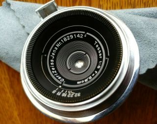 Rare Carl Zeiss Jena Tessar 2.  8cm F8 Lens Contax Rangefinder Mount