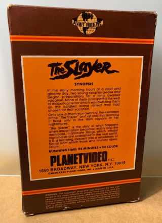 THE SLAYER Planet VHS big box VERY RARE 80 ' s horror gore Nightmare Island 2