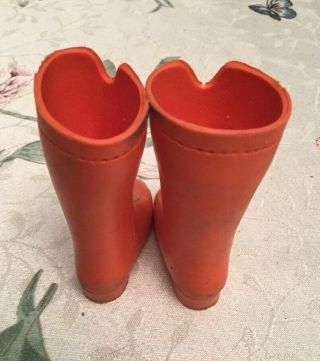 Vintage 1971 Squishy Orange Boots for Ideal Crissy Tressy Grow Hair Dolls 2
