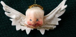 Vintage Nwt Annalee Doll 1986 Christmas Angel Head Halo Wings Tree Ornament