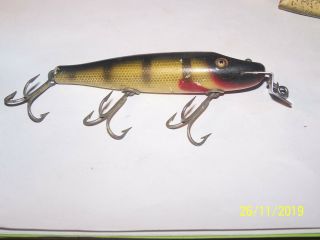Vintage Creek Chub Pikie Minnow - Fishing - Glass Eyes,  Perch Scale