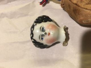 Antique German China Head Doll with cloth dress 2
