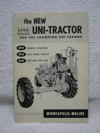 Antique 1940s ? Minneapolis - Moline Uni - Tractor Brochure