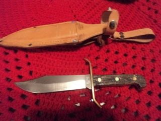 Very Rare Vintage Western Knife W45 With Whiskey Barrel Handles