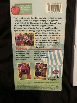 VHS tape Barney & Friends EXERCISE CIRCUS Baby Bop,  BJ 1999 Fun & RARE 2