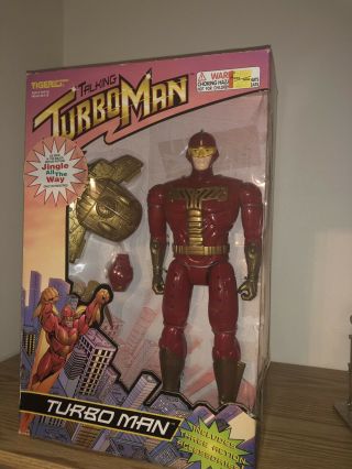 Talking Turbo Man 13.  5 Inch Action Figure Jingle All The Way Schwarzenegger