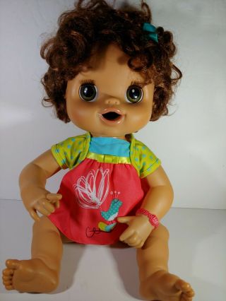 2010 Hasbro My Baby Alive Doll Talks & Says Phrases Brown Hair Vintage Retired