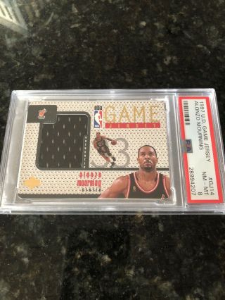 1997 Upper Deck Game Jersey Alonzo Mourning Patch Gj14 Rare Ud Psa 8