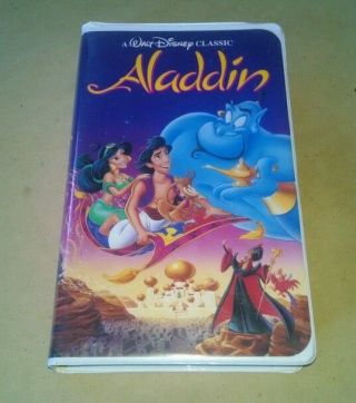 Walt Disney Aladdin Black Diamond Classic Vhs Tape Clamshell Vtg Nearly Rare