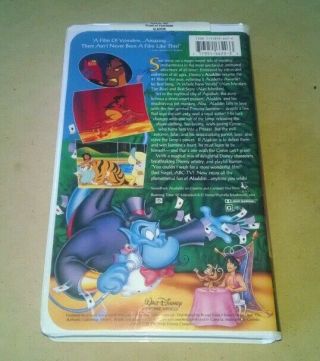 Walt Disney Aladdin Black Diamond Classic VHS Tape Clamshell VTG Nearly Rare 2