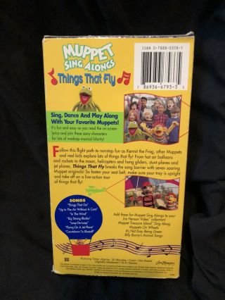 VHS Jim Henson Muppet Sing Along Things That FLY Songs Rare EUC babies KIDS 2