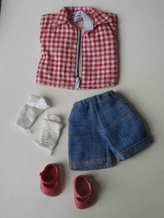 Vintage Tagged Ginny Vogue Doll Red Gingham Top Shorts Shoes Socks