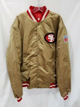 Rare Vtg 90s Starter Proline San Francisco 49ers Gold Satin Jacket Mens 3xl Tall