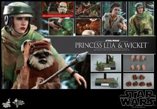 Hot Toys 1/6th Star Wars Vi Princess Leia & Wicket Set Action Figure Mms551 Toys