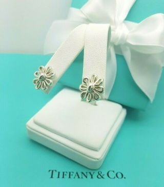 Tiffany & Co Rare Paloma Picasso Daisy Flower Stud Earrings Sterling Silver