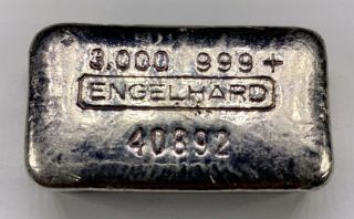 Rare - 3 Oz Engelhard Poured Silver Bar - Ingot Loaf Style.  999 Fine Serial 40892