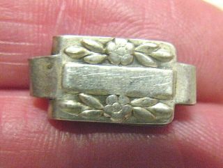 Antique Sterling Silver Jewelry Clasp Floral Design 1 Grams