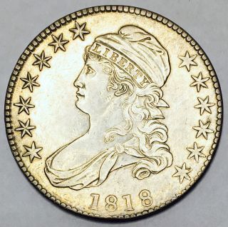 1818 Capped Bust Half Solid Bu,  Coin So So Rare Wow $$ Nr 12876