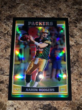Ultra Rare 2006 Topps Chrome Aaron Rodgers Black Refractor D /199 2nd Year