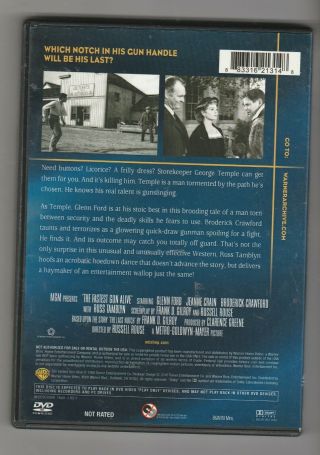 Fastest Gun Alive DVD Widescreen Rare Warner Archive Glenn Ford Russ Tamblyn 2