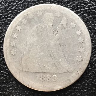 1888 S Seated Liberty Quarter Dollar 25c Rare Circulated 7283