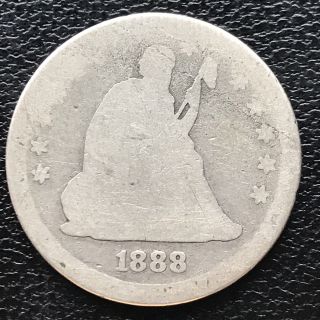 1888 S Seated Liberty Quarter Dollar 25c Rare Circulated 7281