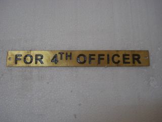For 4th Officer – Marine Brass Door Sign - Boat/nautical - 9 X 1 Inches (207)