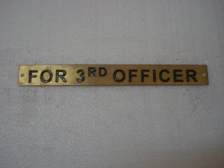 For 3rd Officer – Marine Brass Door Sign - Boat/nautical - 9 X 1 Inches (205)