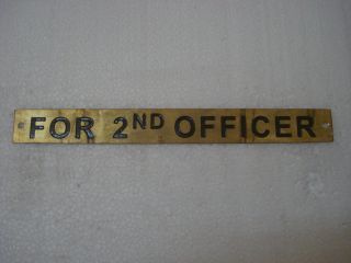 For 2nd Officer – Marine Brass Door Sign - Boat/nautical - 9 X 1 Inches (203)