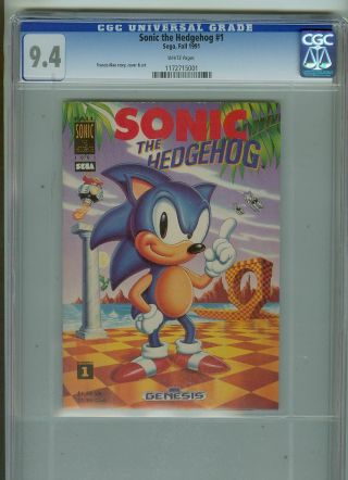 Sonic The Hedgehog 1 (1st Print) Cgc 9.  4 Wp " Rare Promo "