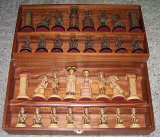 Vintage Anri Chess Piece Set Rare - No Board - Wood Wooden