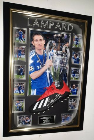 Rare Frank Lampard Of Chelsea Signed Boot Autograph Display Aftal Dealer