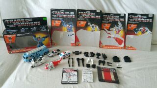 Transformers G1 Protectobots Defensor,  Nm,  Complete With Hot Spot Box,  Cardbacks