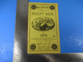 Antique Mrs.  Winslows Domestic Receipt Book For 1876 Cooking And Life Hack S7429