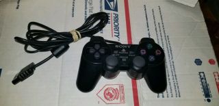 Sony Playstation 2 Ps2 Controller Black Oem Scph - 10520 Rare Non Dual Shock