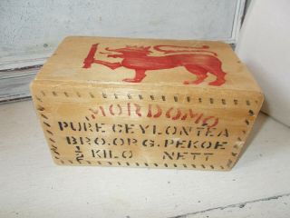 Vintage Wooden Ceylon Tea Box With Sliding Lid Melroses Edinburgh