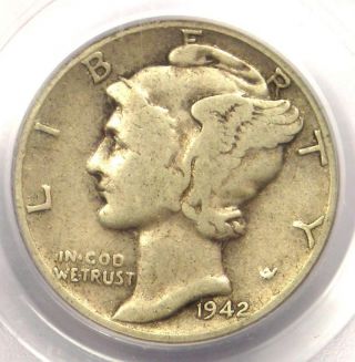 1942/1 - D Mercury Dime 10c - Certified Pcgs Vg10 - Rare Overdate Variety Coin