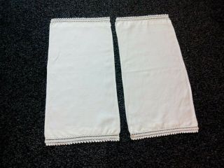 2 Vintage Huckaback Towels With Hand Crochet Borders