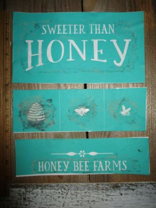 Chalk Couture Sweeter Than Honey Bee Farms Transfer Stencil Antique Vintage