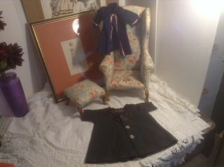 2 Vintage Doll Coats - 1 With Fur Collar