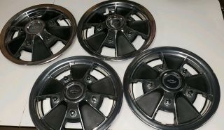 Rare 1967 - 72 N96 Chevrolet Simulated Mag Hubcaps Wheel Covers Accessories