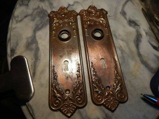 Antique Ornate Door Backplates 8 1/2 " By 2 1/2 " B